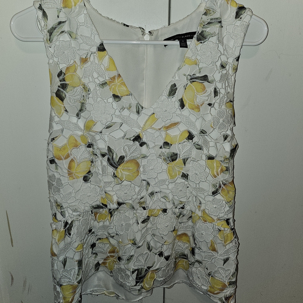 WHBM Lace Peplum Tank